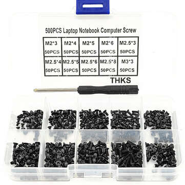 Suleve MXCP6 500Pcs M2 M2.5 M3 Mini Phillips Cross Flat Head Screw Laptop Notebook Computer Screws w