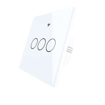 Moeshouse 220V WiFi Smart Light Switch RF433 No Neutral Wire Single Fire S... (TYPE: 3GANGWHITE220V)