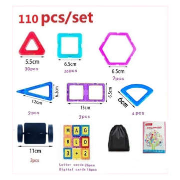 110/120/128pcs Magnetic Building Block Package Children`s Early Education Puzzle Vari... (NUMBER: A)