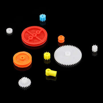51pcs Mixed Plastic Gear Gearbox Package Kit Spindle gear Rack Pulley Belt Worm Rod Set