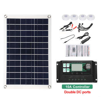 10A-100A Semi-Flexible Solar Power Panel System Kit Solar Panle Dual DC Port 5V/12... (CURRENT: 10A)