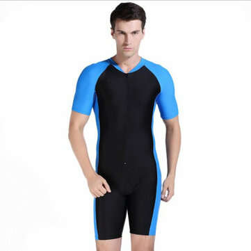 Men Wetsuit Scuba Surf Swim Diving Suit Short Sleeves Surfing Snorke... (SIZE: S | COLOR: BLACKBLUE)