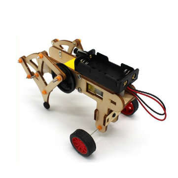 DIY STEAM RC Robot Walking Wooden Assembled Robot Toy Kit