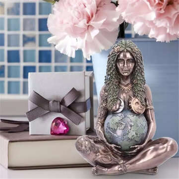 Mother Earth Goddess Statue Art Crafts Sculpture Mother Figurine for Gifts Home Outdoor Decoration O
