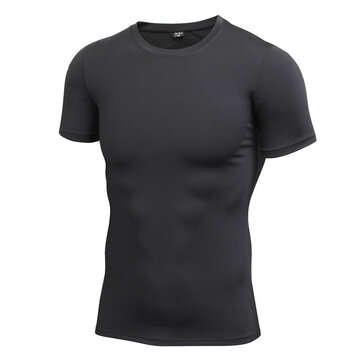 Hot Quick Dry Sport Shirt Man Running Fitness Tight Rashgard Soccer Ba... (SIZE: 2XL | COLOR: BLACK)