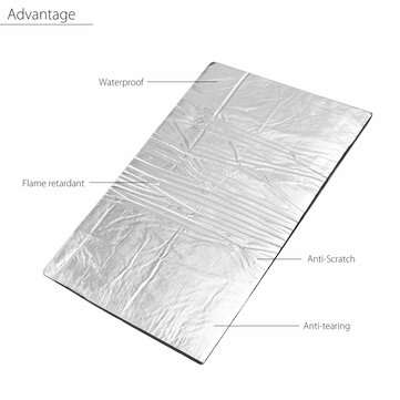 30x50cm Sound Proofing Deadening Mat Aluminum Foil Foam Anti Flame Retardant 7mm