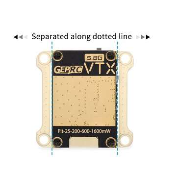 GEPRC RAD VTX 5.8GHz 1.6W PIT mode/25mW/200mW/600mW/1600mW  FPV Long Range Transmitter Support OSD 3