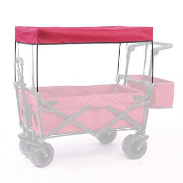 IPREE Garden Utility Wagon Cart Sun/Rain Shade Cover Trolley Canopy For Garden Uti... (COLOR: RED)