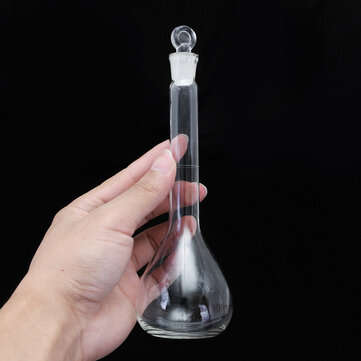 100mL Clear Glass Volumetric Flask w/ Glass Stopper Lab Chemistry Glassware