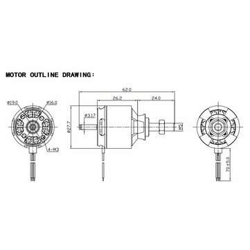 Racerstar BR2826 1290KV 2-4S Brushless Motor For RC Models
