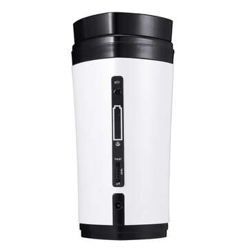 USB Coffee Cup Rechargeable Heating Self Stirring Mixing Mug Warmer Coffee Capsul... (COLOR.: WHITE)