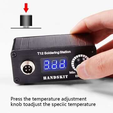 HANDSKIT T12 Soldering Station DC 19V-24V 72W Temperature Controller Digital Electronic Soldering St
