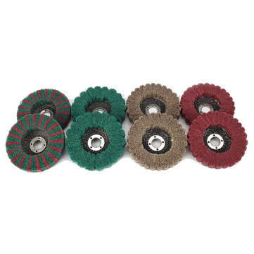 8Pcs 4 Inch Pattern Fiber Disc Polishing Grinding Wheel Scouring Pad Buffing Wheel for Angle Grinder