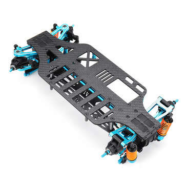 1/10 Aluminium Alloy Metal Carbon Fiber Chassis Kit Rc Car Frame Parts