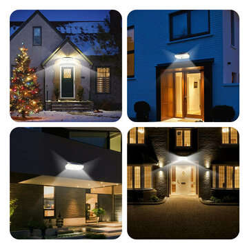104 LED Wide Angle Solar Light 10M Sensoring Distance 120 Degree Sensoring Angle Outdoor Wall Lamp
