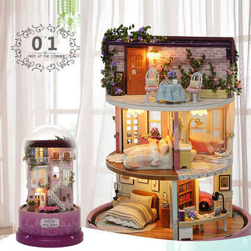 Beautiful Cabins DIY Doll House Miniature Rotating Music Kit With Transparent Cover M... (NUMBER: 1)