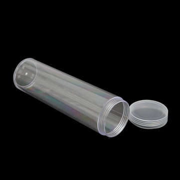 10Pcs/Set 25mm Round Clear Plastic Coin Tube Coin Holder Container for Quarter Dollar Storage Tube S