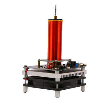 DIY Mini Tesla Coil Music 2A 3.5MM Audio Input Support Cellphone Play Music 24V Fan
