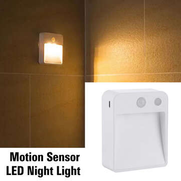 LED Motion Sensor Night Light Automatic Turn On /  Off Human Movement Sense Lamp