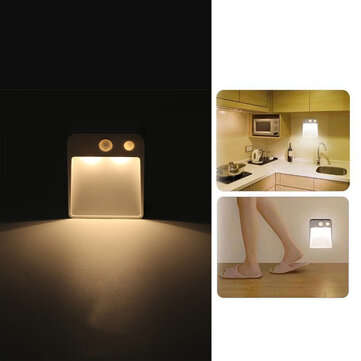 LED Motion Sensor Night Light Automatic Turn On /  Off Human Movement Sense Lamp