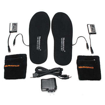 WARMSPACE Electric Heated Shoe Insole Foot Warmer Heater Feet Warm Socks Boot + 2 Battery
