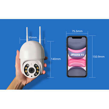 Hiseeu 3MP WiFi IP PTZ 1536p Dome ONVIF High Speed Security DSD Waterproof SD Card IP Camera Wireles