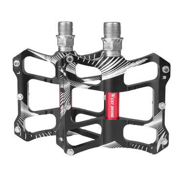 WEST BIKING Bicycle Pedals Mountain Bike Riding Pedals Aluminum Aloy Cycling Pedal... (COLOR: BLACK)
