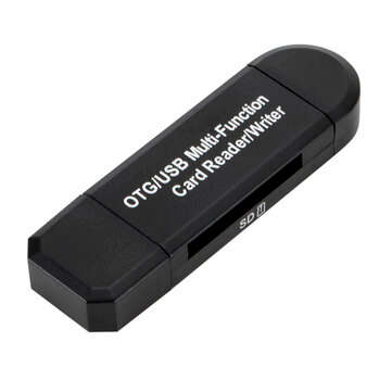 2 in 1 OTG/USB 2.0 Multifunction Card Reader Writer High-speed SD Micro-SD Card Reader for PC Androi
