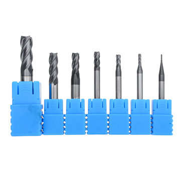 7pcs 1-8mm Milling Cutter Solid Carbide Straight End Mill 4 Flutes Milling Cutter