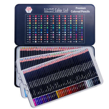 KALOUR 120 Color Pencil Set Professional Smooth Oil Color Drawing Pencil Kit Rich Pigment for Adult
