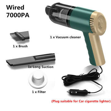 120W 7000PA Wired Hand Held Vacuum Cleaner Mini Portable Car Auto Home Duster (COLOR.: GREEN)