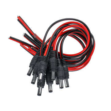 30Pcs Pure Copper Core Male DC Power Supply Wire Jack Plug Wire Connector CCTV Security Camera Surve