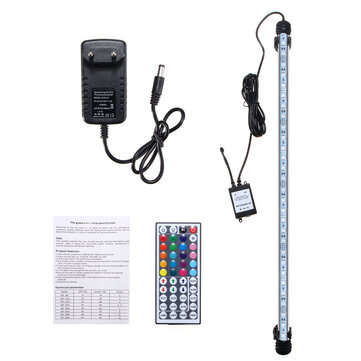 53CM RGB LED Aquarium Fish Tank Light IP68 Color Changing Bar Submersible Lamp + R... (PLUG: EUPLUG)