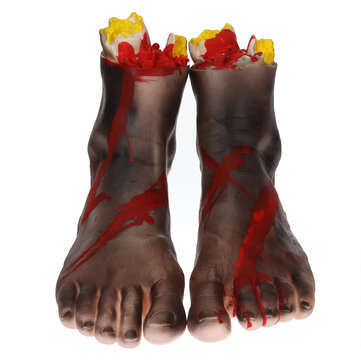 1 Pair of Hands/Feet Vinyl Halloween Horror Broken Hands Realistic Scene Decoration P... (LETTER: D)