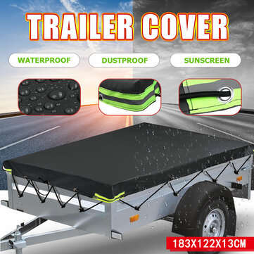 5` x 4` ft Trailer Camper Cover Waterproof Heavy Duty 112 x90cm Feet 5ft 4ft (COLOR: BLACK)