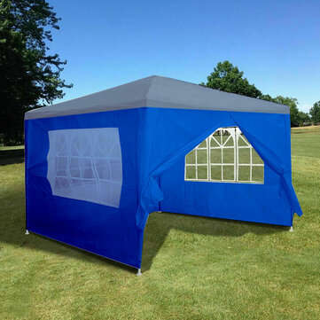 3x3m Oxford Cloth 4 Side Walls Party Tent Walls Side Waterproof Garden Patio Outdo... (COLOR.: BLUE)