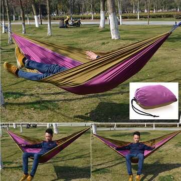 Outdoor Camping Hammock Parachute Cloth Lightweight Nylon Portable Hammock For 1-2 Peo... (NO.: 004)