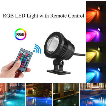 20W RGB LED Light Fountain Pool Pond Spotlight Underwater Waterproof + Remote (VOLTAGE: AC85-265V)