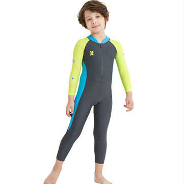 UPF50+ UV-Proof Children Full Body Wetsuits Kids Swimwears Diving Suits F... (SIZE: S | COLOR: GREY)