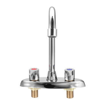 Electroplating Process Hot and Cold Water Faucet With 2 Stainless Steel Hose
