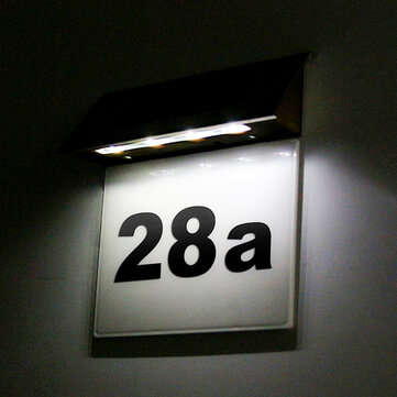 Solar Address Number Signage LED Solar House Number Light with Light Control Induction Home Lighting