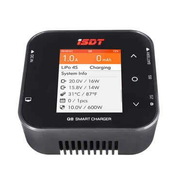 ISDT Q8 BattGo 500W 20A High Power Battery Balance Charger Discharger for 1-8S Lipo Battery