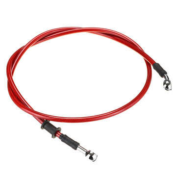 300mm-2200mm Motorcycle Braided Brake Clutch Oil Hose Line Cable Pipe Universal Red (SIZE: 30CM)