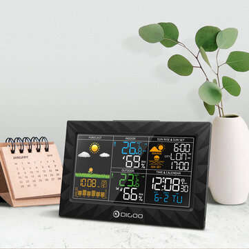 DIGOO DG-TH8988 3CH LCD Color Weather Station + Outdoor Remote Sensor Thermometer Humidity Snooze Cl