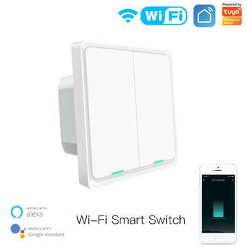 Moeshouse Tuya WiFi Smart Wall Light Switch Neutral Wire Required Multi-control As... (CHANNEL: 2CH)