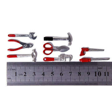 1/12 Dollhouse Miniature Wooden Box With Metal DIY Tool Set Kit Toy