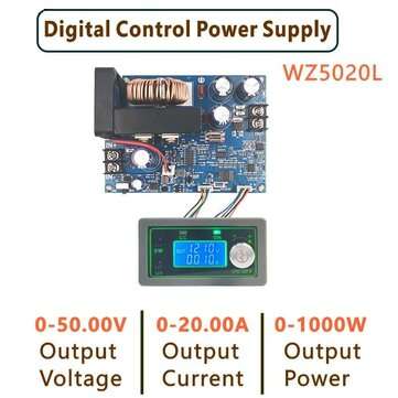 WZ5020L 50V 20A 1000W LED Display DC -DC Buck Converter CC CV Step-down Power Module Adjustable Volt