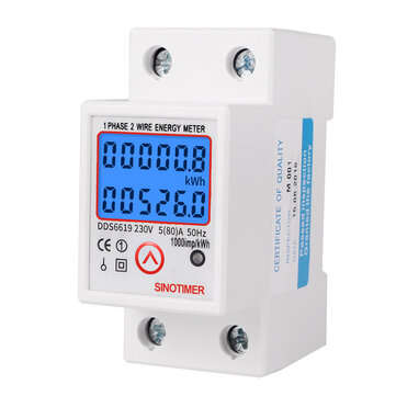 SINOTIMER DDS6619-526L-2 230V  Reset and Reset Backlight Display Single-phase Rail Multi-function En
