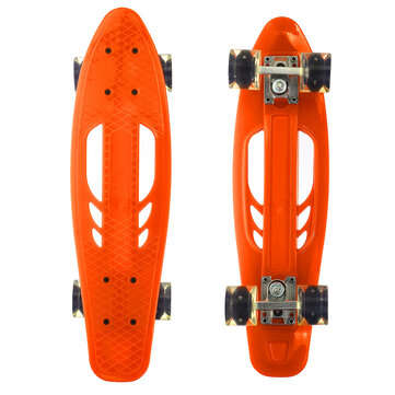 22 Inch Skateboard Flash Wheel Mini Cruiser Board Fish Skate Board Adults Childre... (COLOR: ORANGE)