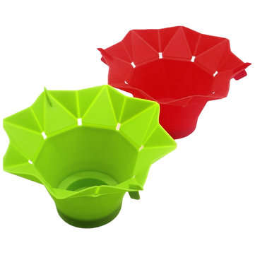 Popcorn Popper Maker DIY Silicone Popcorn Maker Fold Bucket Red Kitchen Storage Container